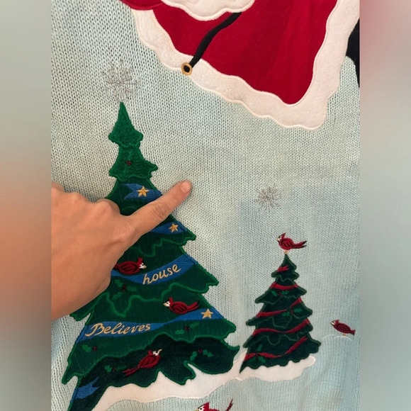 Quacker Factory North Pole Santa Workshop Christmas Sweater Cardigan NWT M *read - Picture 3 of 13